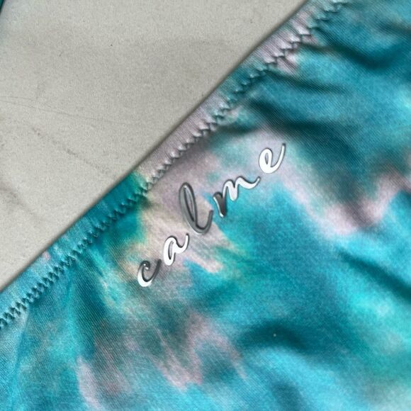 Nwt johnny was calme tie dye blue white turquoise two piece bikini - Picture 3 of 4